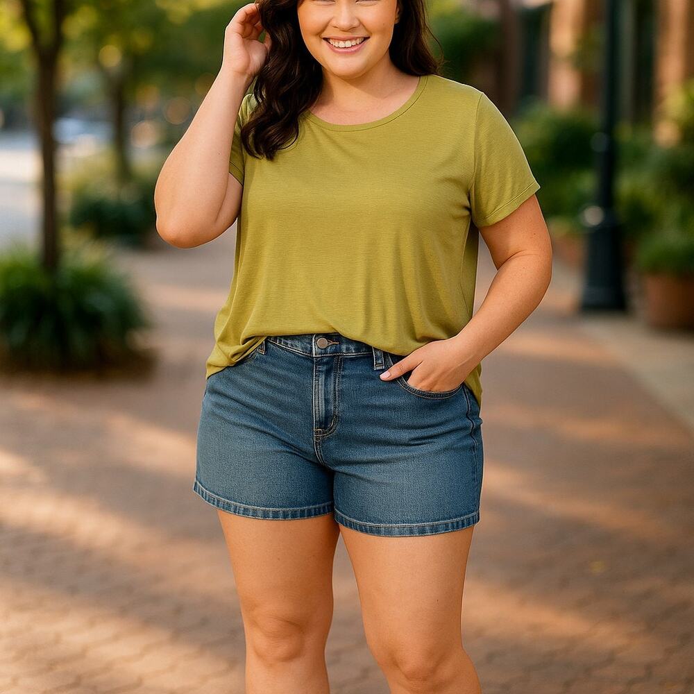 Torrid Womens Tee Sz 3 3X 22 24 Lime Super Soft Crew Neck Short Sleeve Solid
